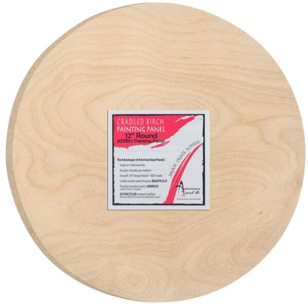 Round art board panel ready to use (Cradled Birch Painting Panel)